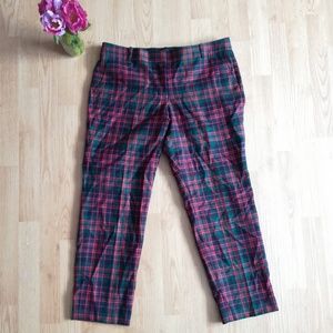 JCrew Red Tartan Size 10 Cafe Capri